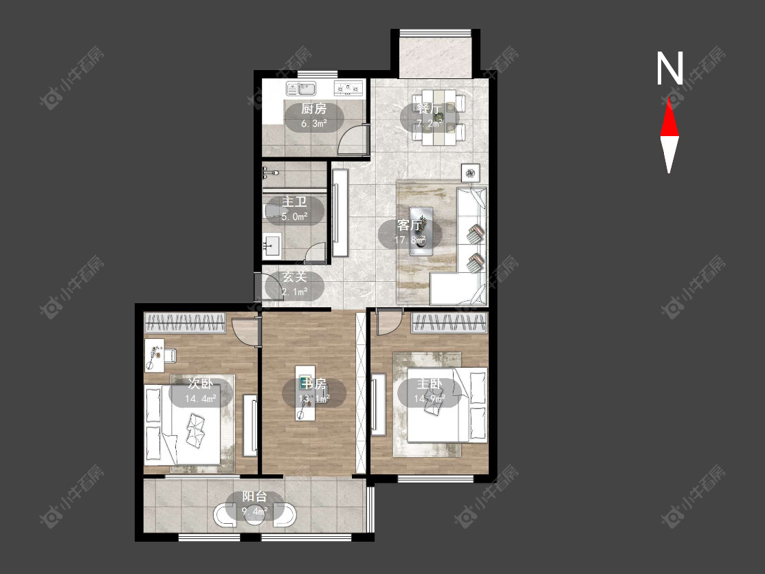 常州华润国际六期在售二手房源户型图_小牛看房