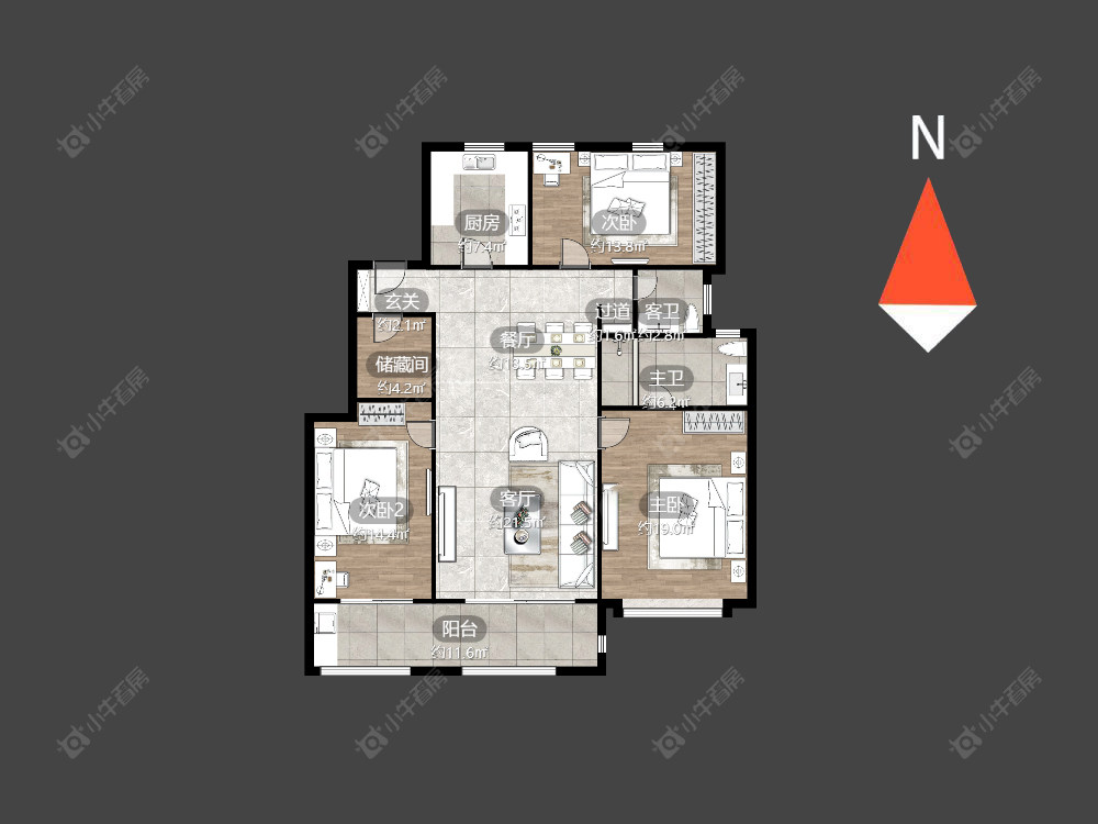 常州璞樾春秋在售二手房源户型图_小牛看房