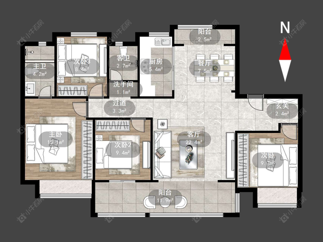 常州碧桂园翡丽都会在售二手房源户型图_小牛看房