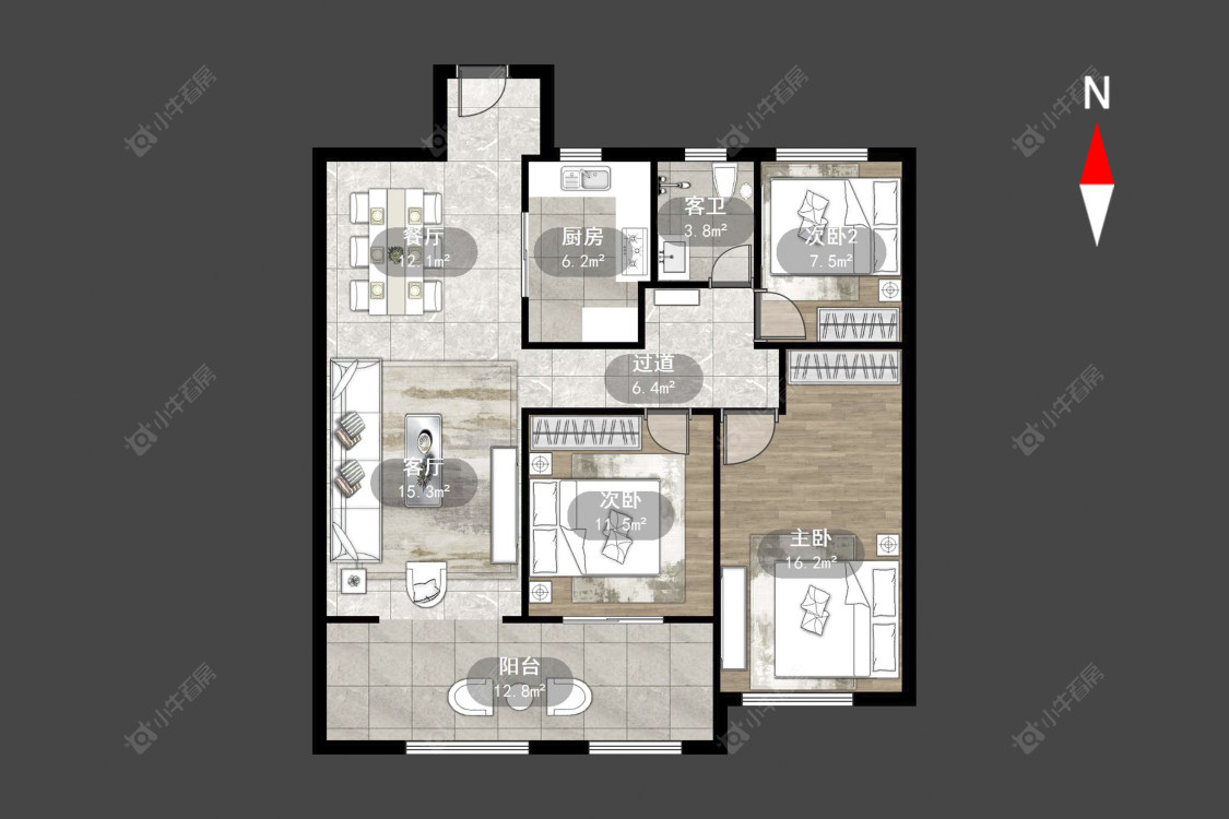 常州常发珑玥在售二手房源户型图_小牛看房