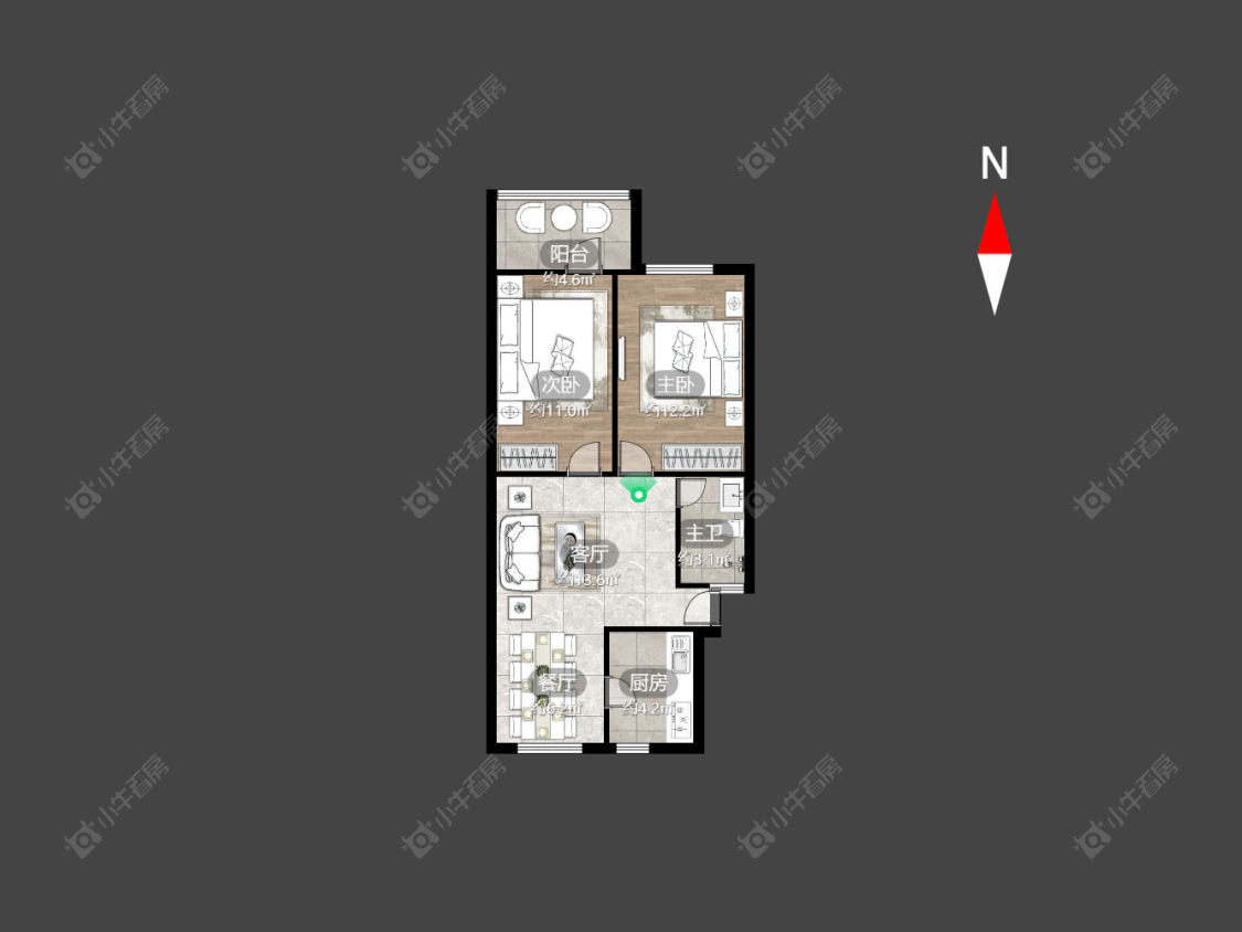 常州西新桥三村在售二手房房源户型图_小牛看房