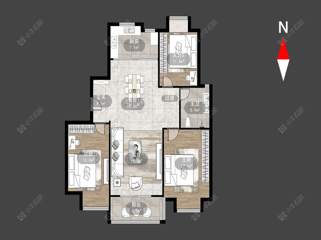 府翰苑西区房源户型图 常州府翰苑西区在售二手房源户型图_小牛看房