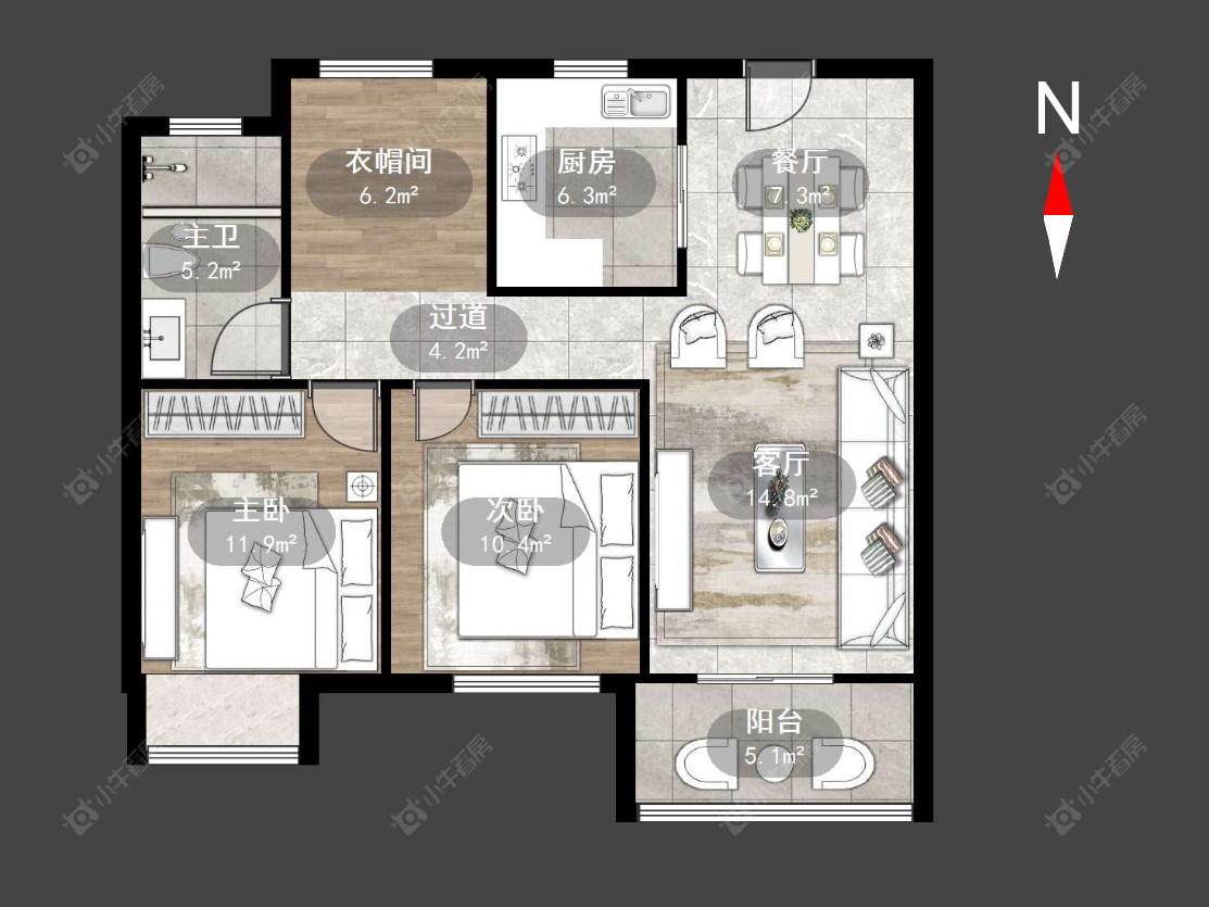 常州华润国际五期在售二手房源户型图_小牛看房