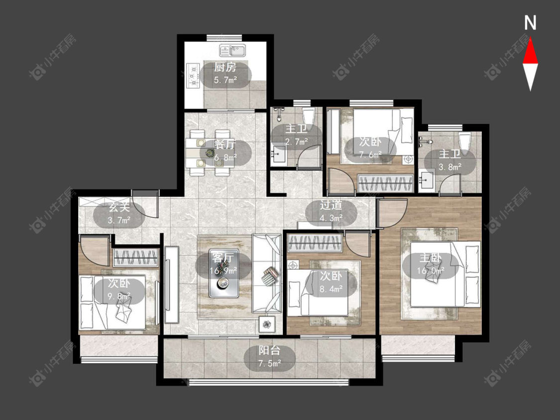 常州保利和光晨樾在售二手房源户型图_小牛看房