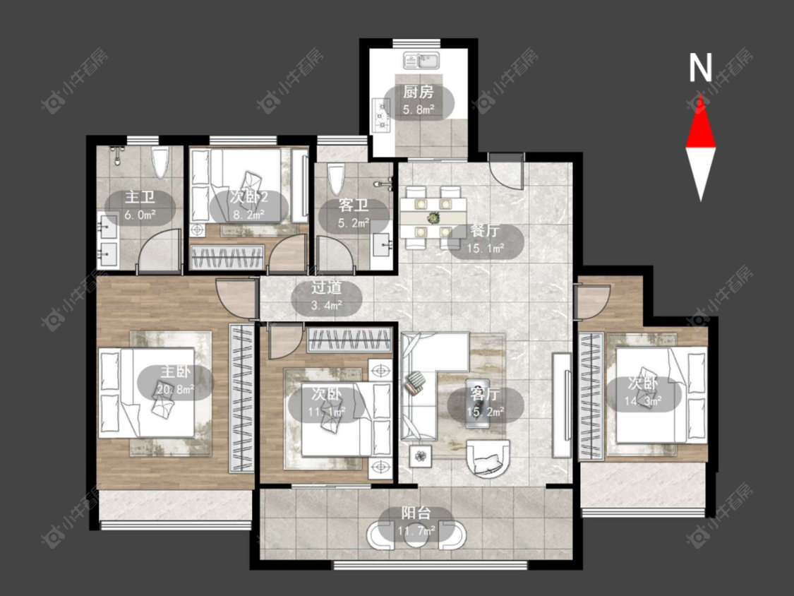 常州中海云樾里在售二手房源户型图_小牛看房