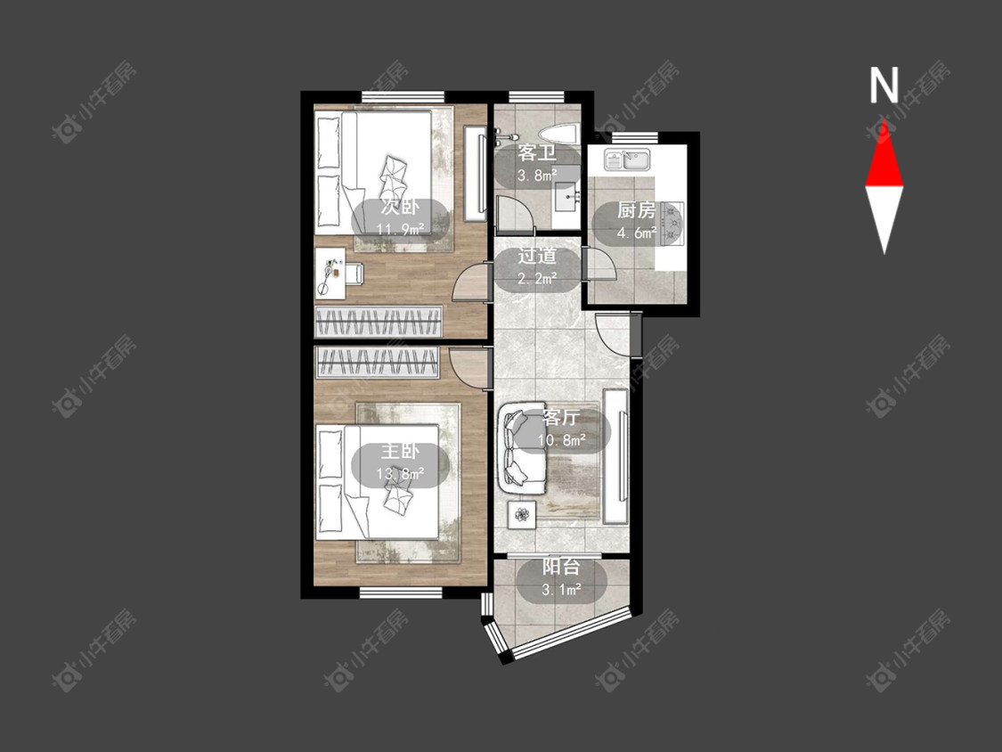 常州翠竹新村南区在售二手房源户型图_小牛看房