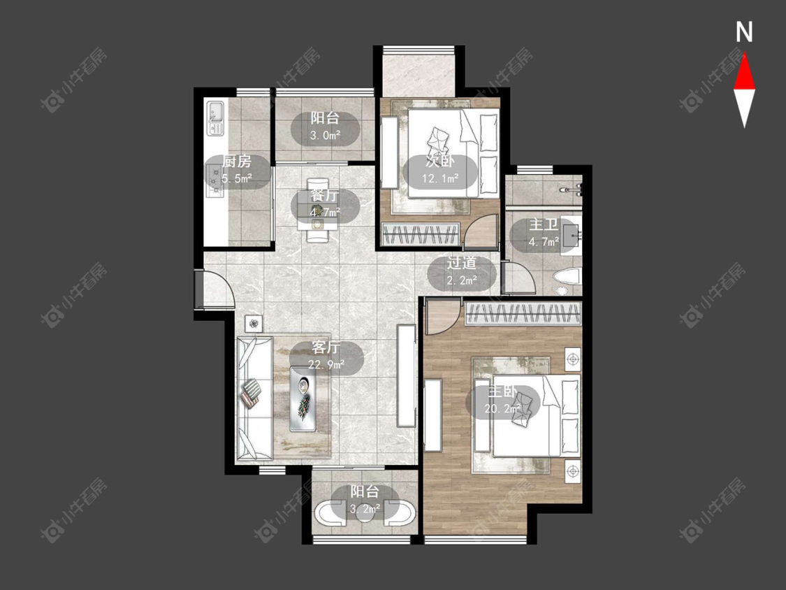 景瑞曦城房源户型图 常州景瑞曦城在售二手房源户型图_小牛看房