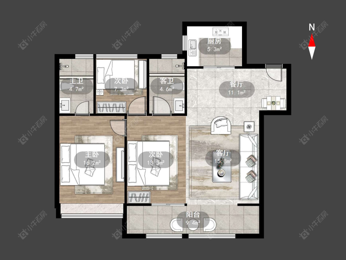 万科公园大道二三期房源户型图 常州万科公园大道二三期在售二手房源户型图_小牛看房