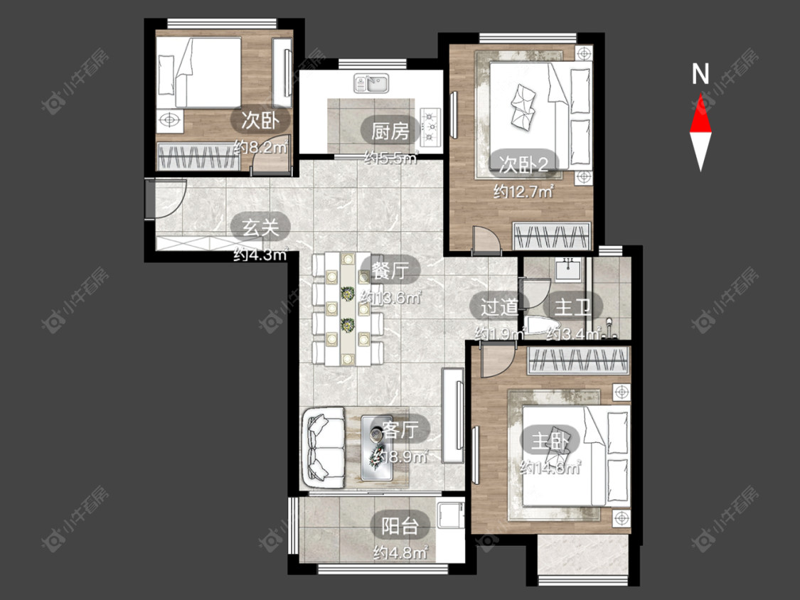 常州九洲花园二期在售二手房源户型图_小牛看房