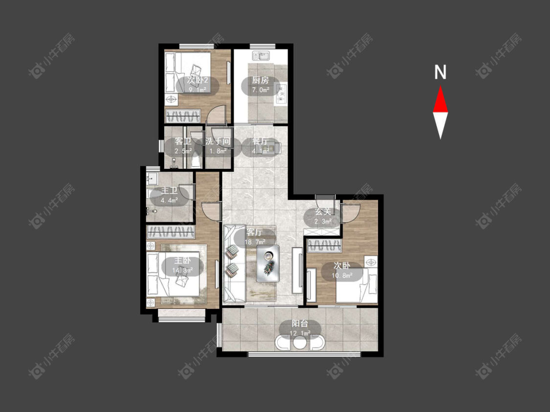 常州牡丹水岸首府在售二手房房源户型图_小牛看房