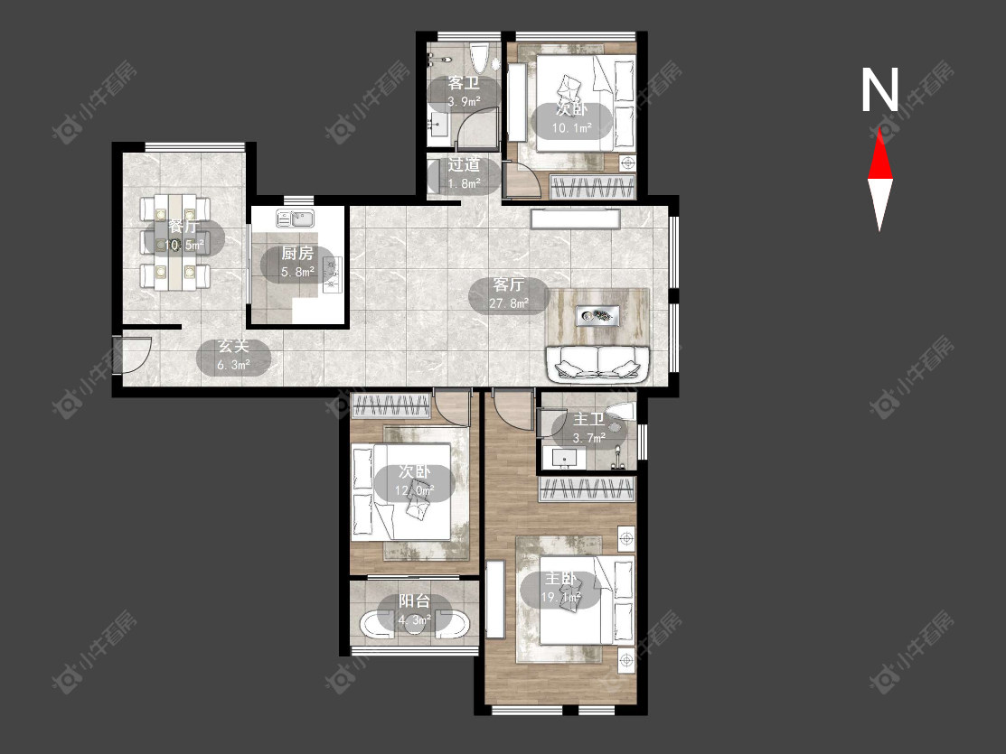 常州蔷薇家园在售二手房源户型图_小牛看房