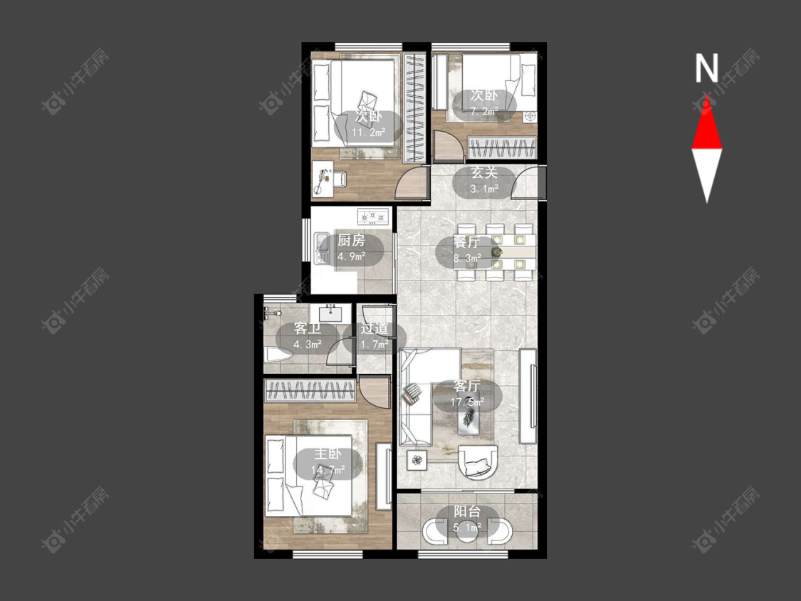 常州路劲城市印象在售二手房源户型图_小牛看房