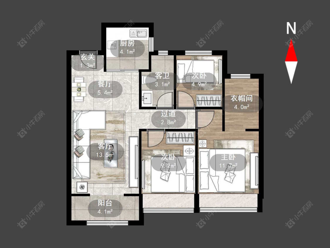 常州大唐中南上悦城在售二手房源户型图_小牛看房
