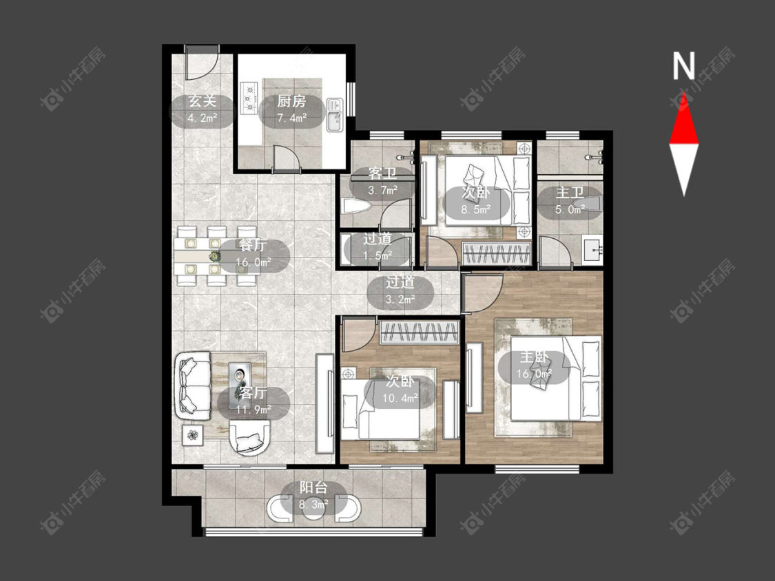常州观湖名轩在售二手房源户型图_小牛看房
