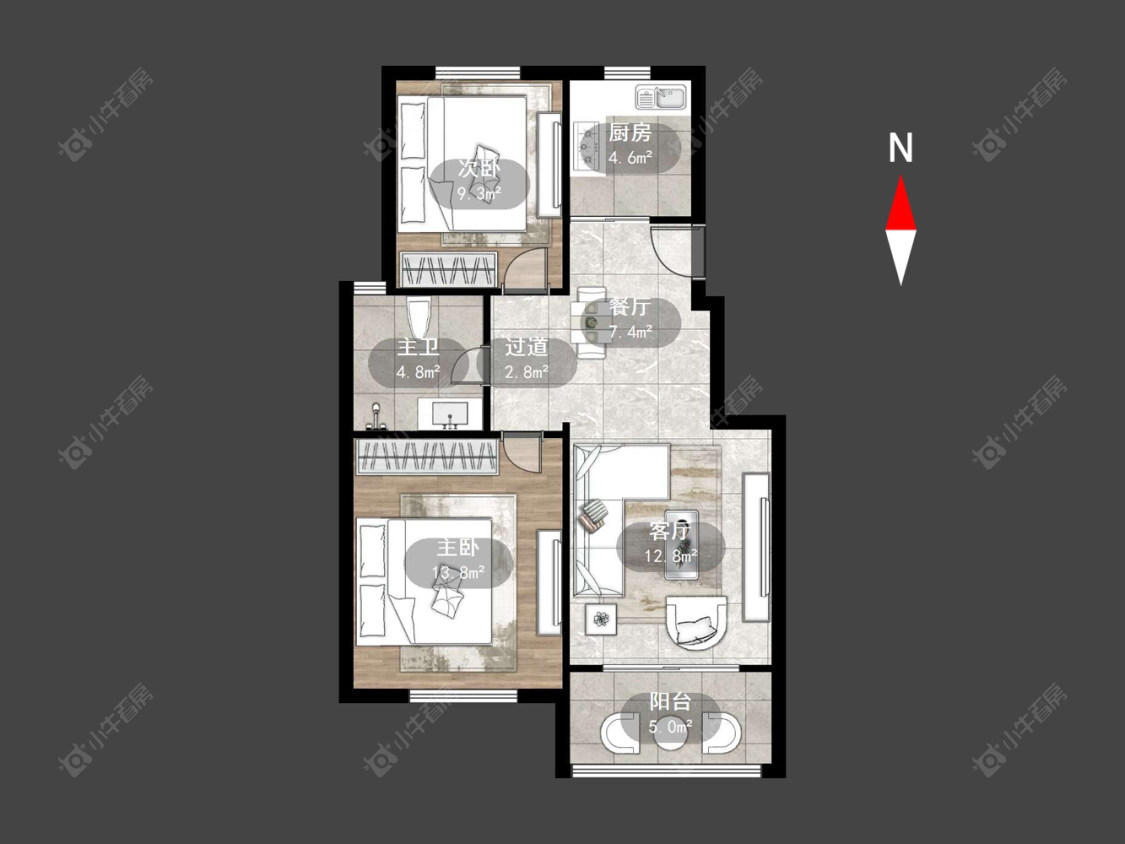 常州新景花苑一期在售二手房源户型图_小牛看房
