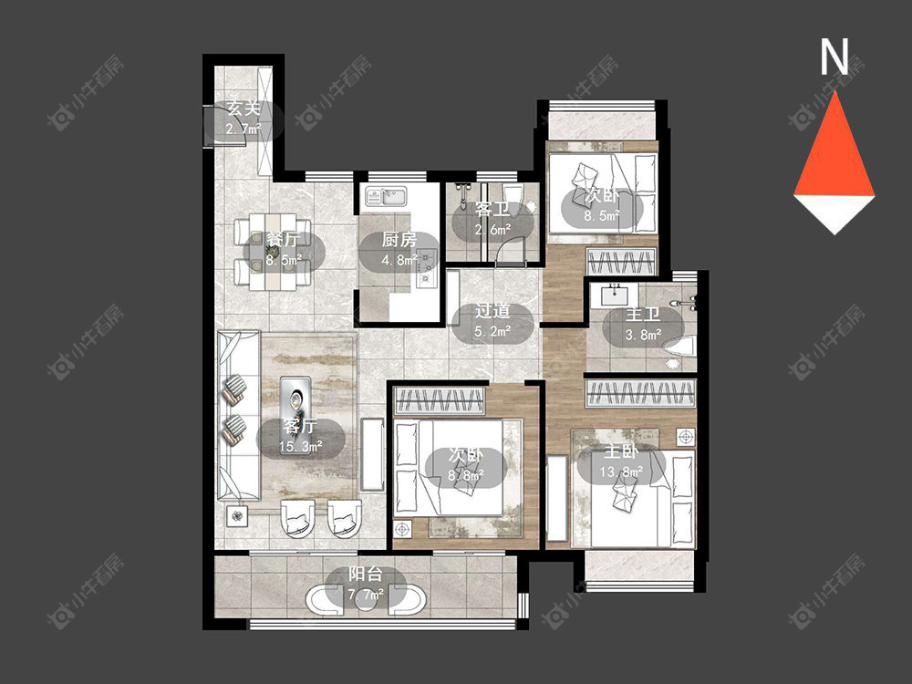 常州美的金科公园天下在售二手房源户型图_小牛看房