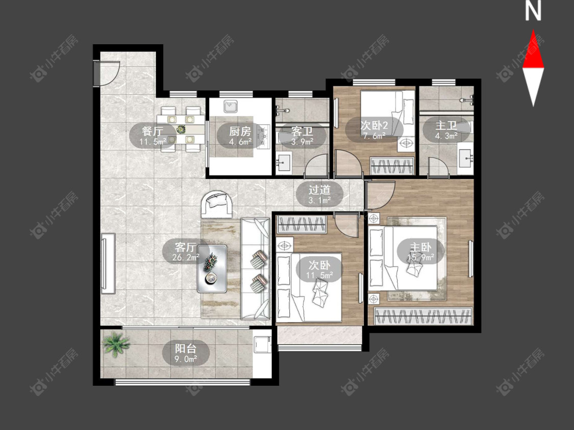 常州中海云樾里在售二手房源户型图_小牛看房