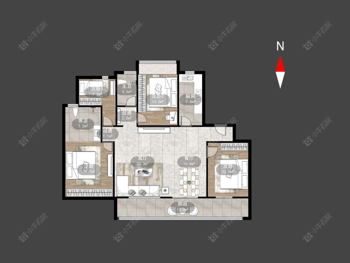 常州龙湖景粼天著在售二手房源户型图_小牛看房