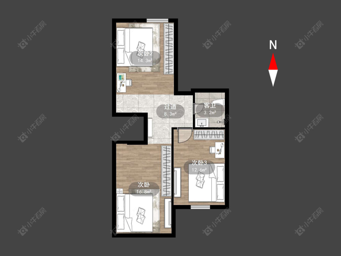 圩塘三村房源户型图 常州圩塘三村在售二手房源户型图_小牛看房