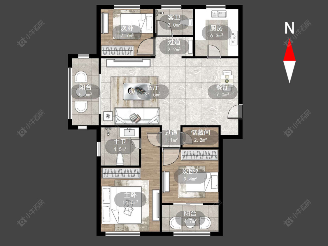 常州福成上城花园在售二手房源户型图_小牛看房
