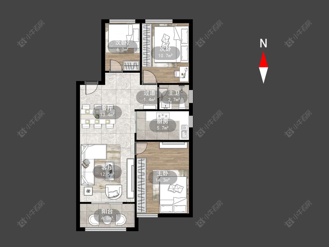 常州金地格林郡在售二手房源户型图_小牛看房