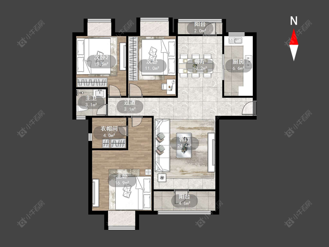 常州荣亨逸都在售二手房源户型图_小牛看房
