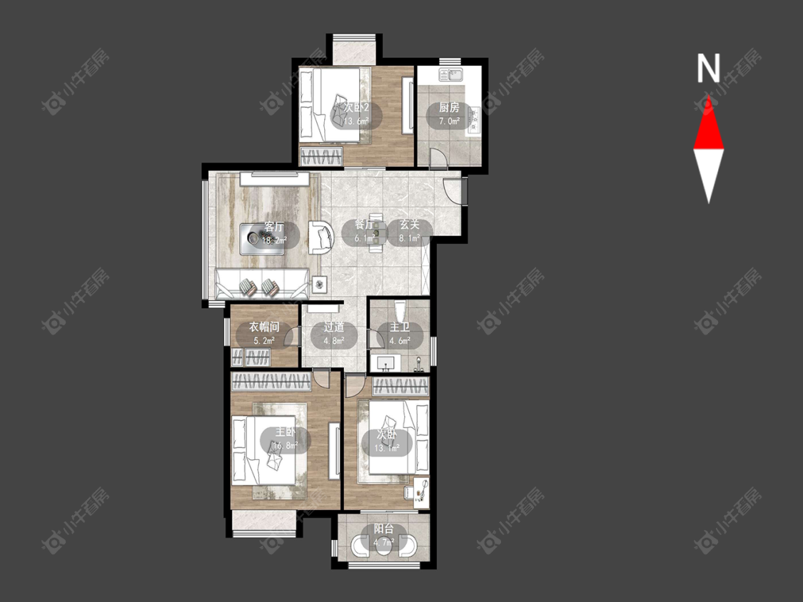常州金百花园在售二手房源户型图_小牛看房