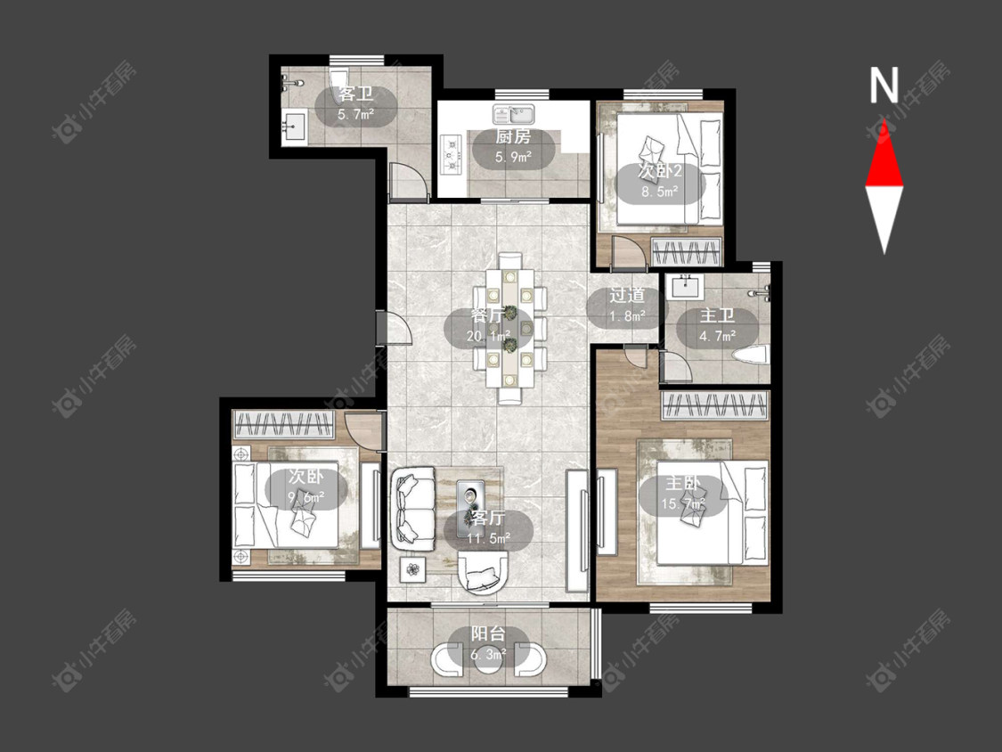 常州新景花苑一期在售二手房源户型图_小牛看房