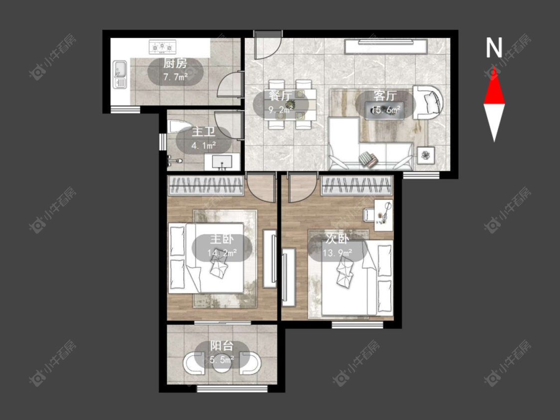 常州府西花园在售二手房源户型图_小牛看房