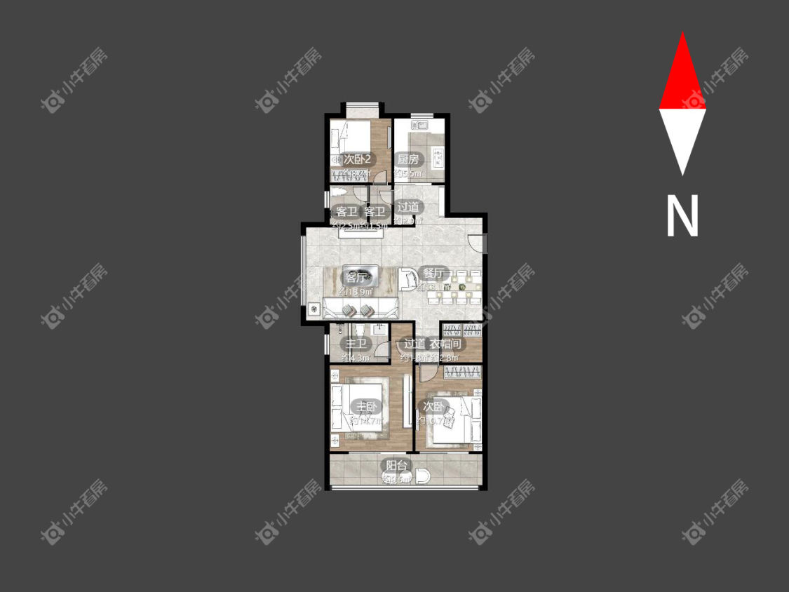 常州九洲玺在租房源户型图_小牛看房