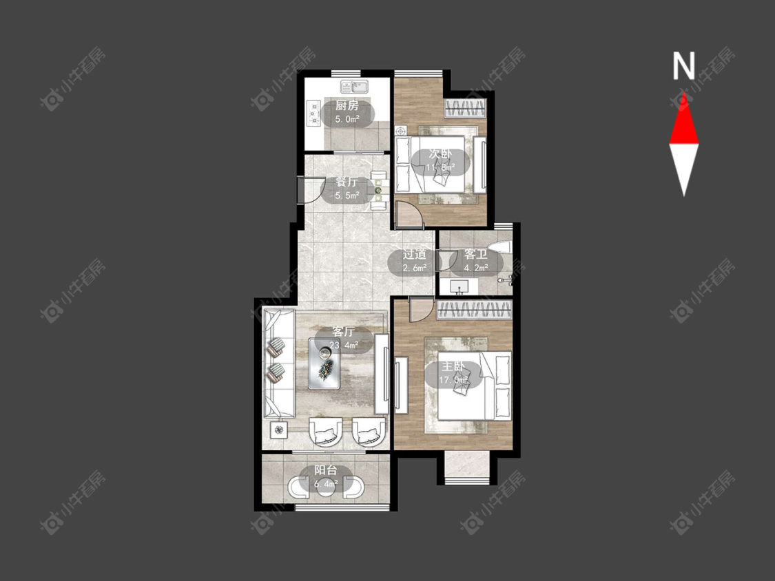 常州青竹苑东区在售二手房源户型图_小牛看房