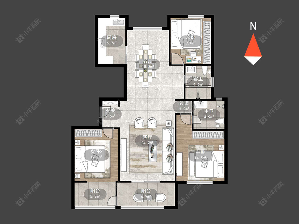 新城南都花海房源户型图 常州新城南都花海在售二手房源户型图_小牛看房