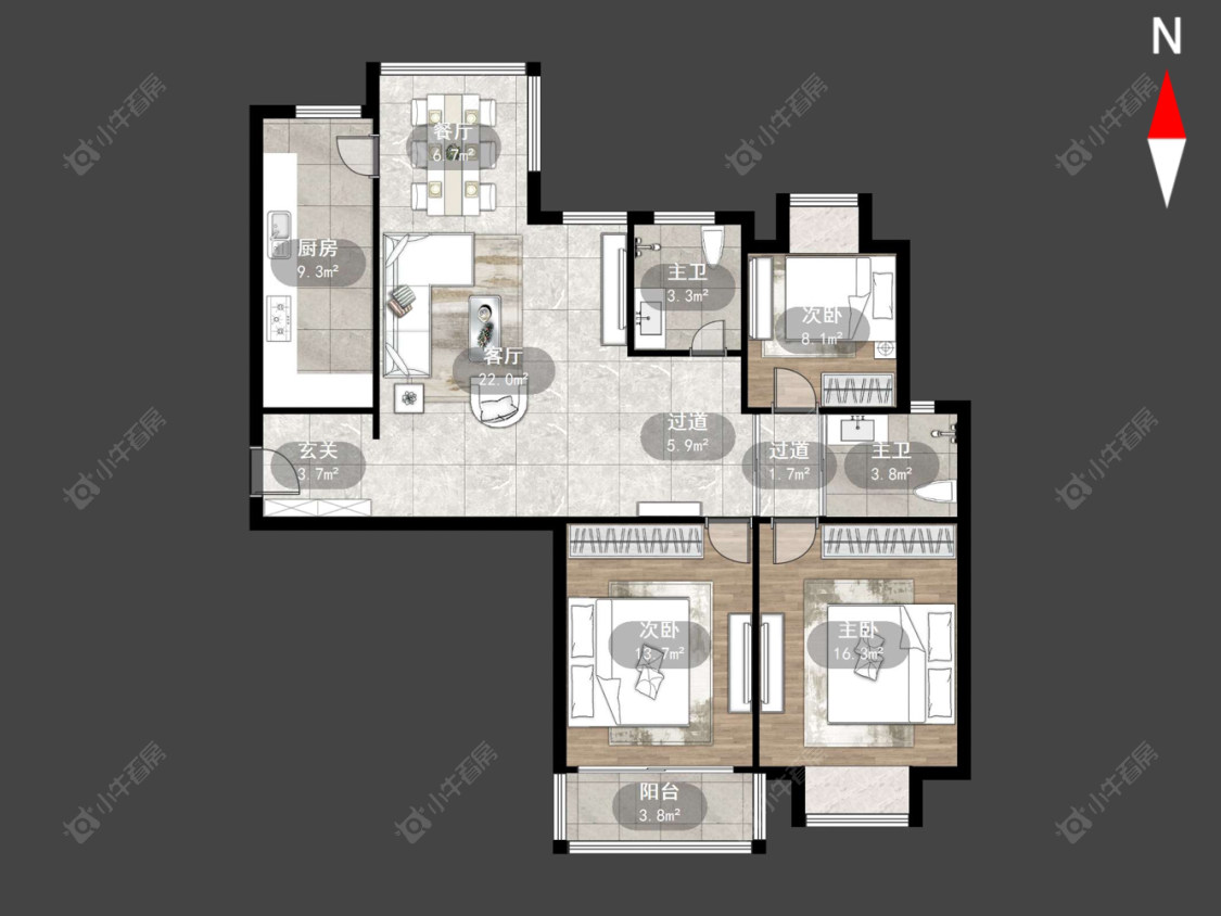 常州河景花园在售二手房源户型图_小牛看房
