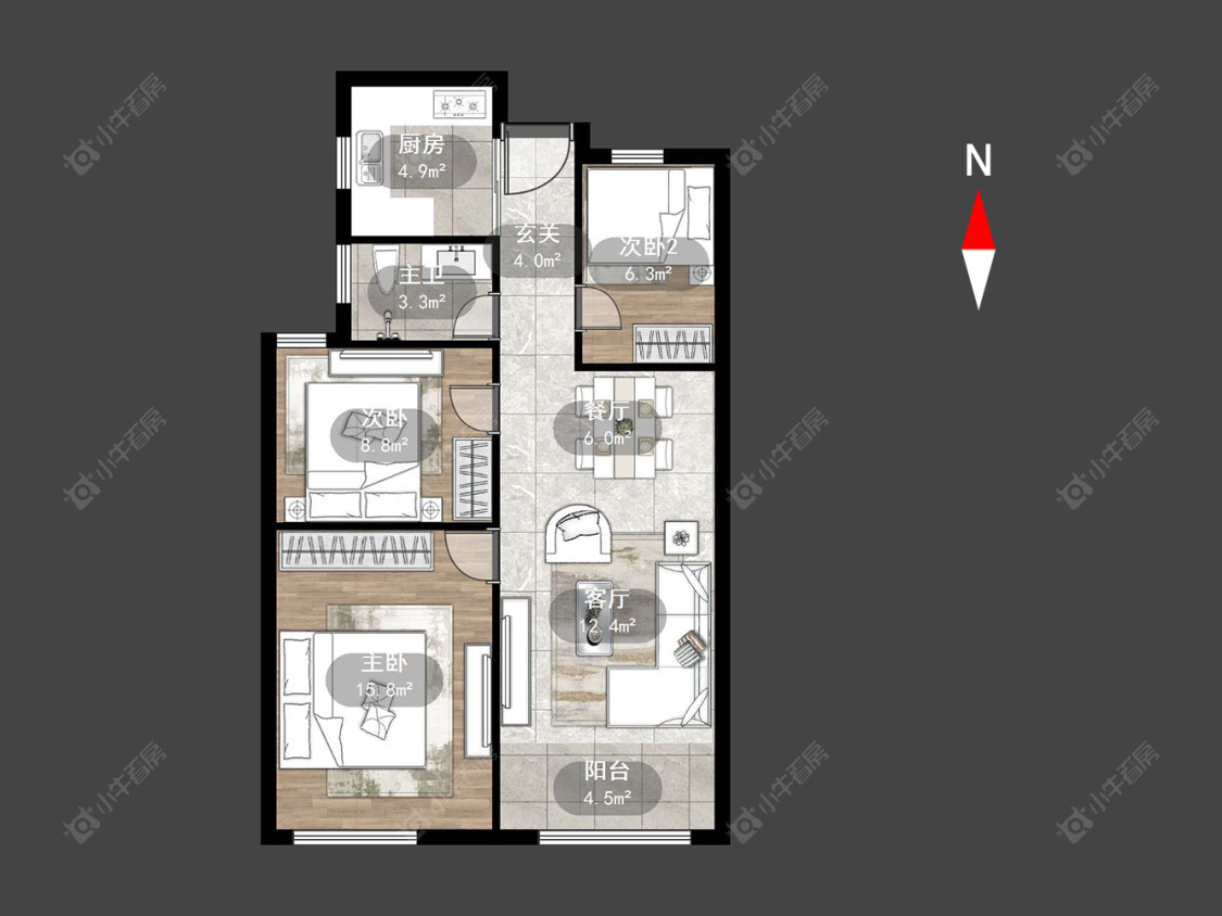 常州新城悠活城在售二手房源户型图_小牛看房