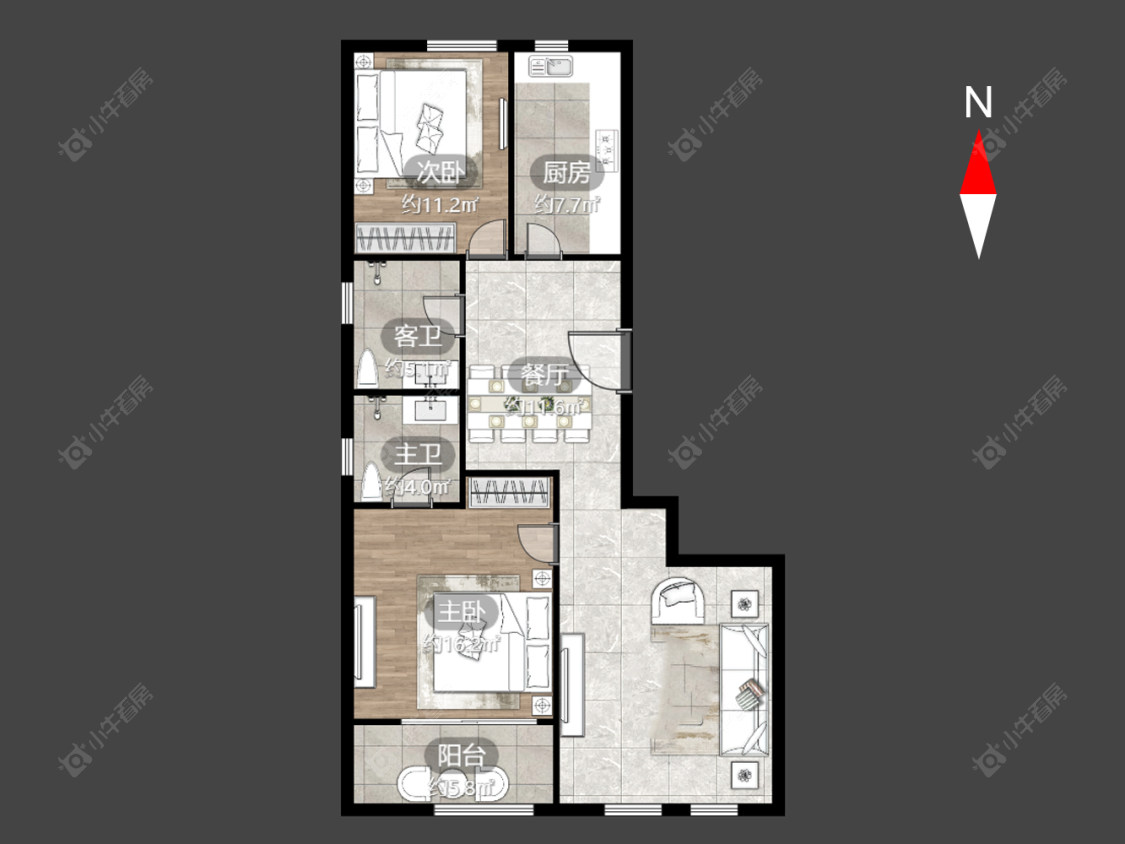 常州泰和之春在售二手房源户型图_小牛看房