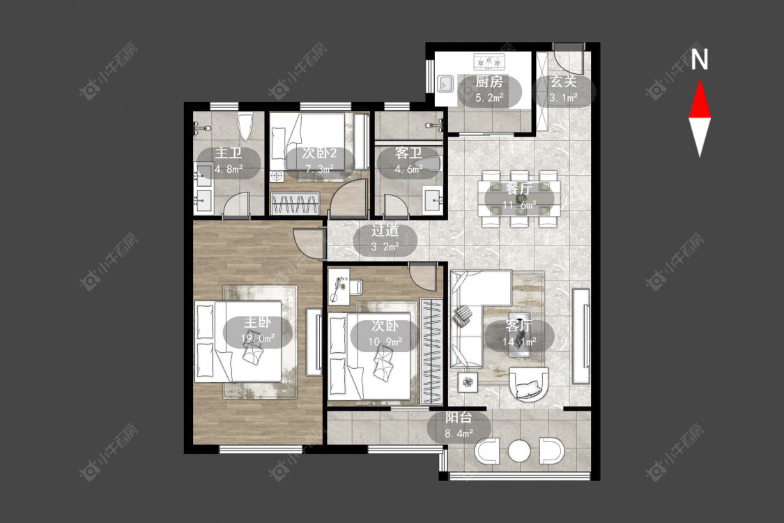 常州香聚雅苑东区在售二手房源户型图_小牛看房