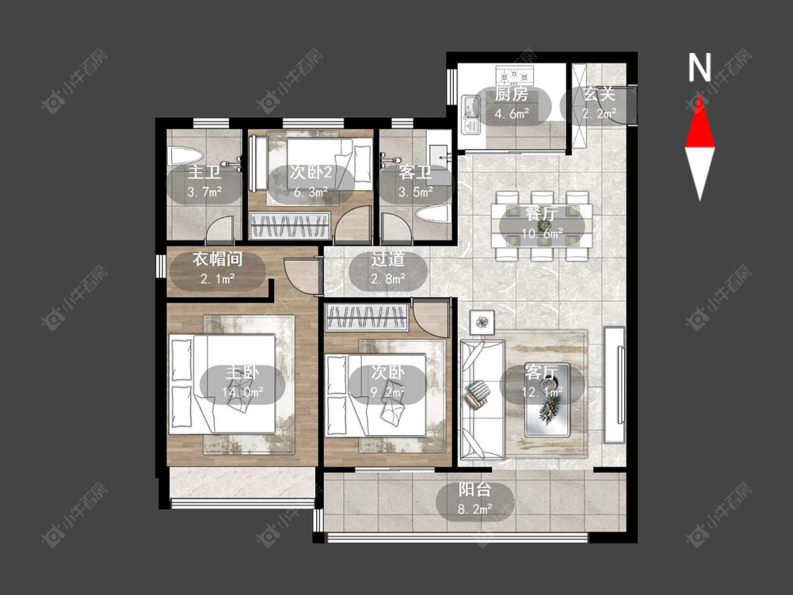 牡丹三江公馆房源户型图 常州牡丹三江公馆在售二手房源户型图_小牛看房