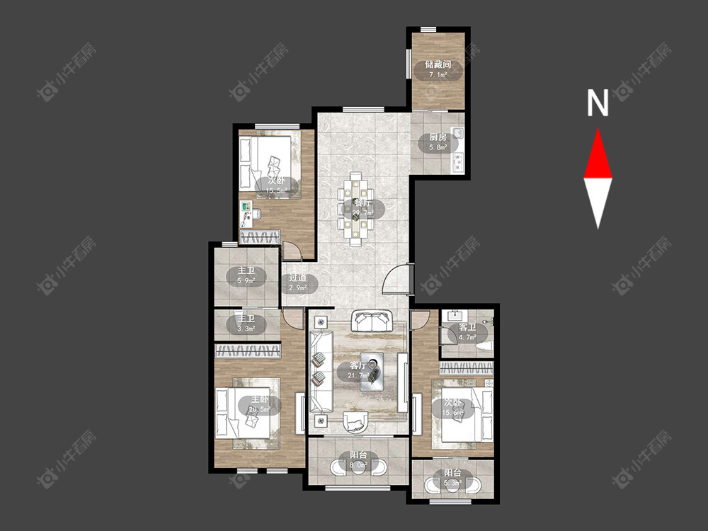 常州紫金城南区在售二手房源户型图_小牛看房