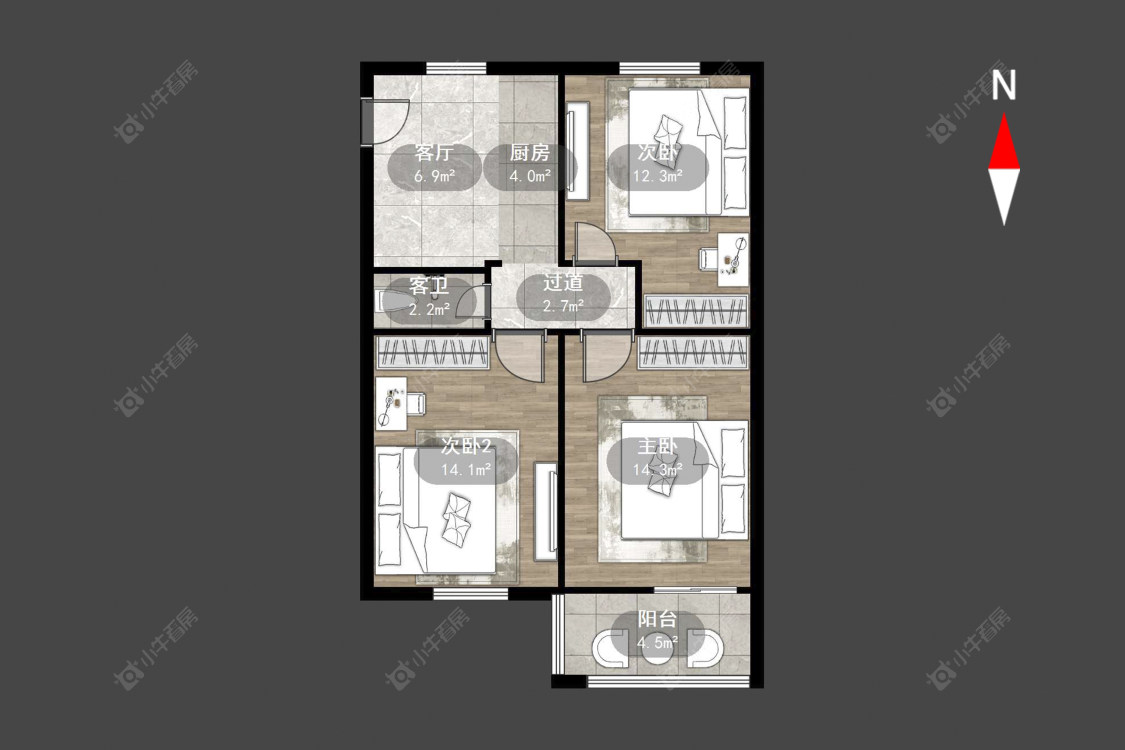 常州武柴新村在售二手房源户型图_小牛看房