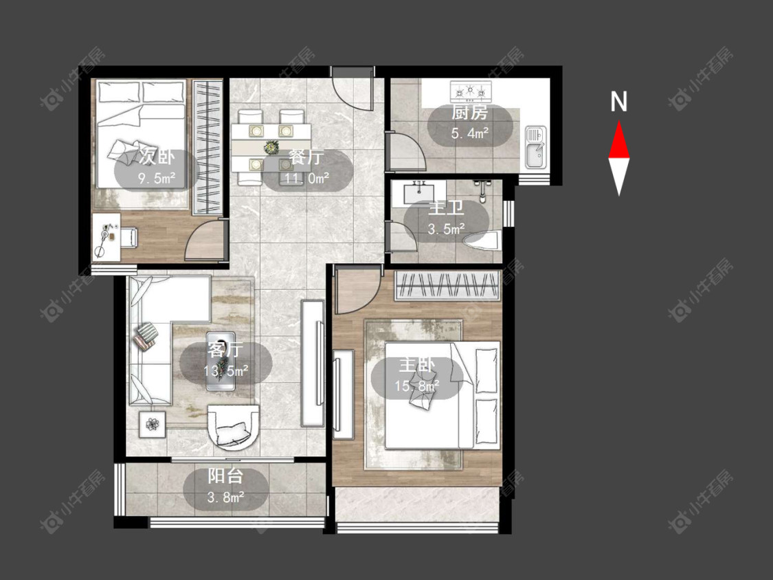 常州滨江明珠城东区在售二手房源户型图_小牛看房