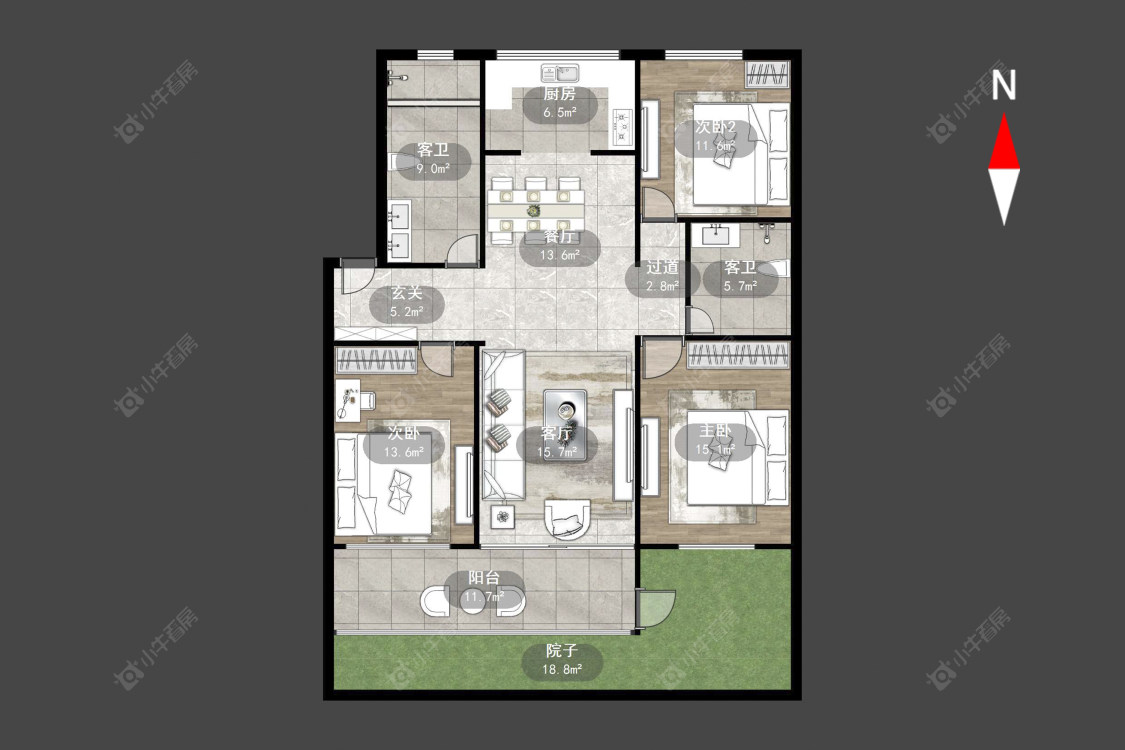 中凉花园房源户型图 常州中凉花园在售二手房源户型图_小牛看房