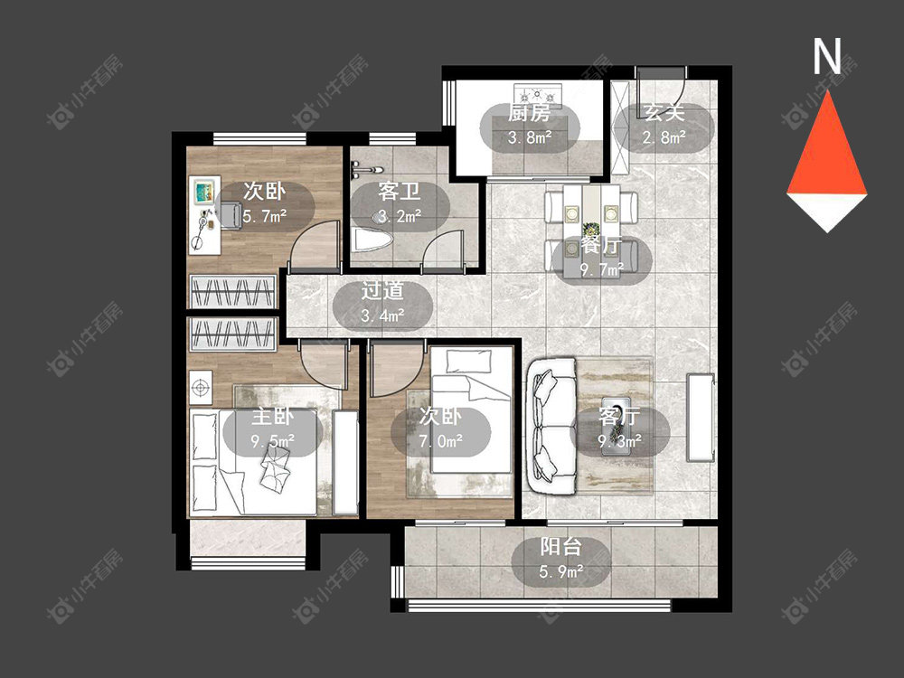美的金科公园天下房源户型图 常州美的金科公园天下在售二手房源户型图_小牛看房