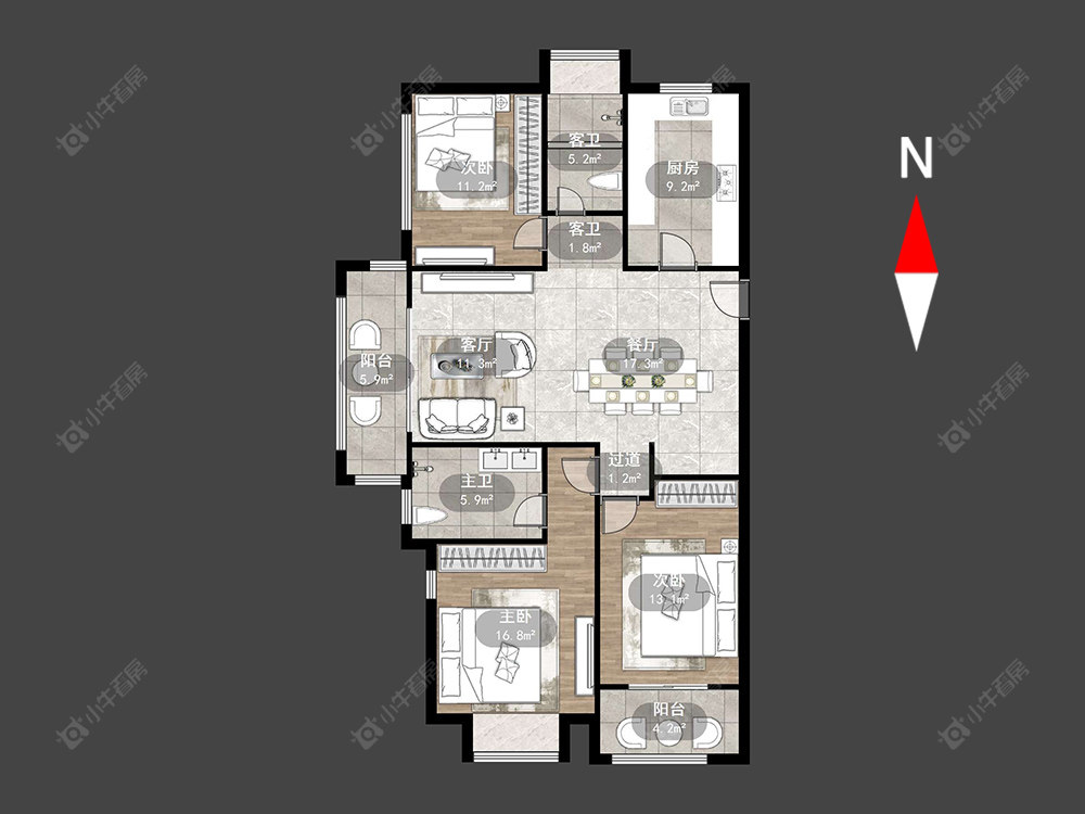 常州星河丹堤五区在售二手房源户型图_小牛看房