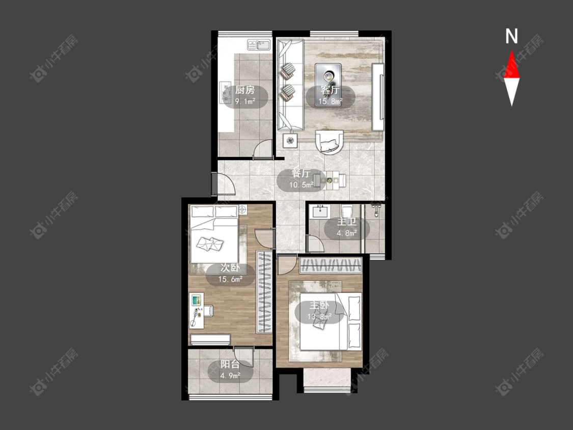 常州绿园爱舍北区在售二手房源户型图_小牛看房