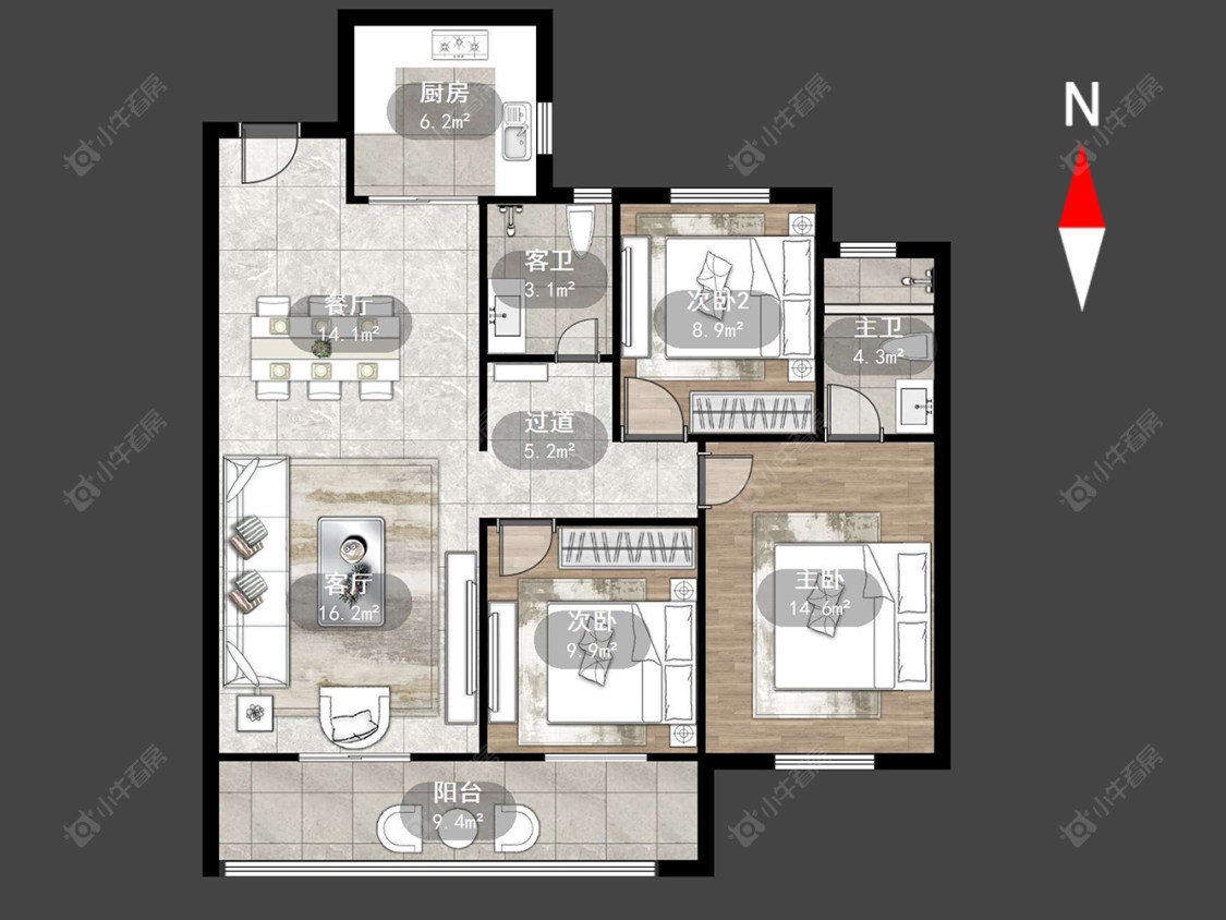 常州山水雅居在售二手房源户型图_小牛看房