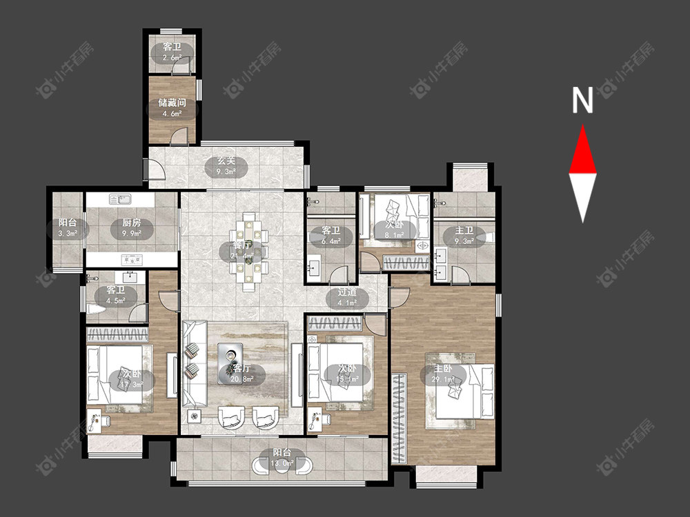常州星河丹堤一区在售二手房源户型图_小牛看房