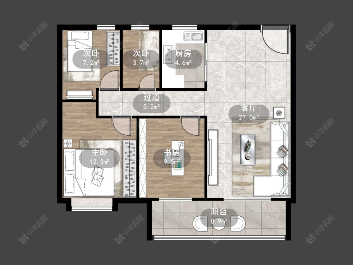 丹阳中海时代都会在售二手房源户型图_小牛看房