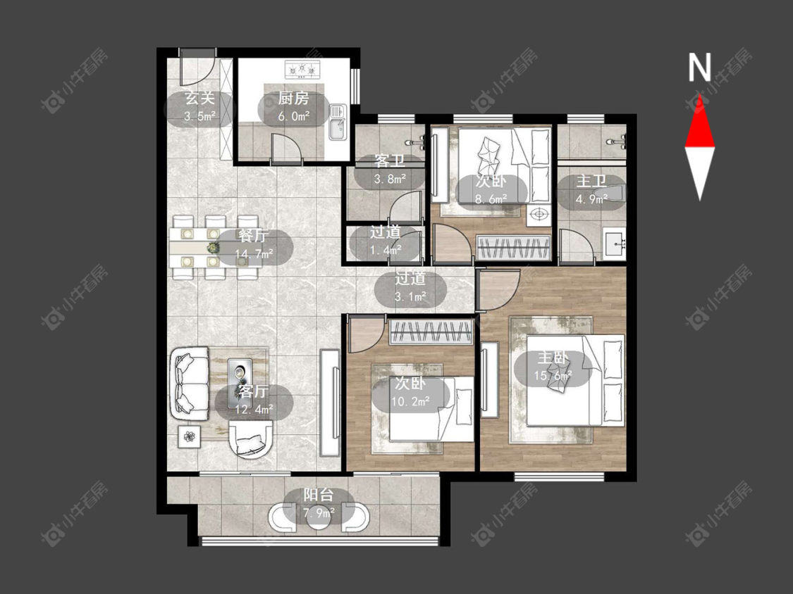 常州观湖名轩在售二手房源户型图_小牛看房