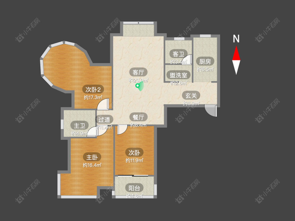 常州滨江明珠城东区在售二手房源户型图_小牛看房