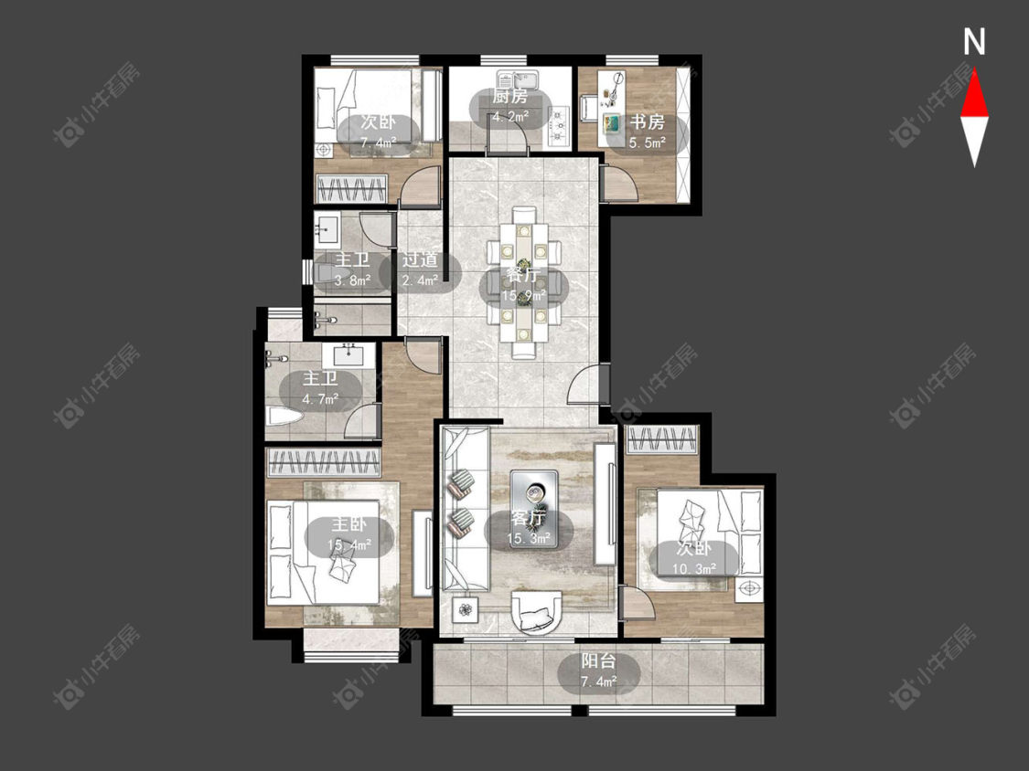 常州龙城金茂府西区在售二手房源户型图_小牛看房